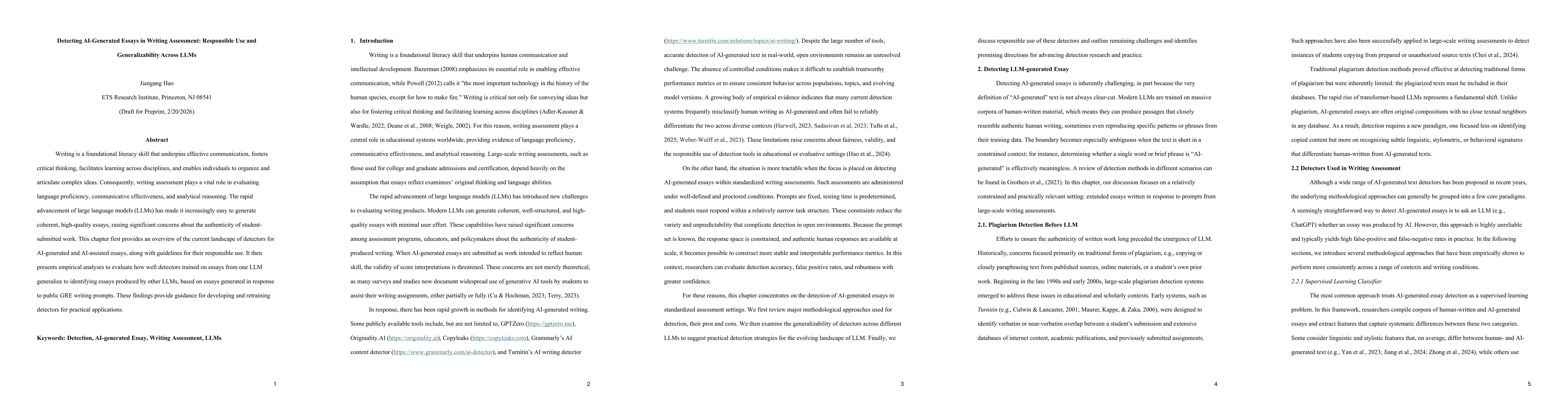 Thumbnail for Detecting AI-Generated Essays in Writing Assessment: Responsible Use and Generalizability Across LLMs