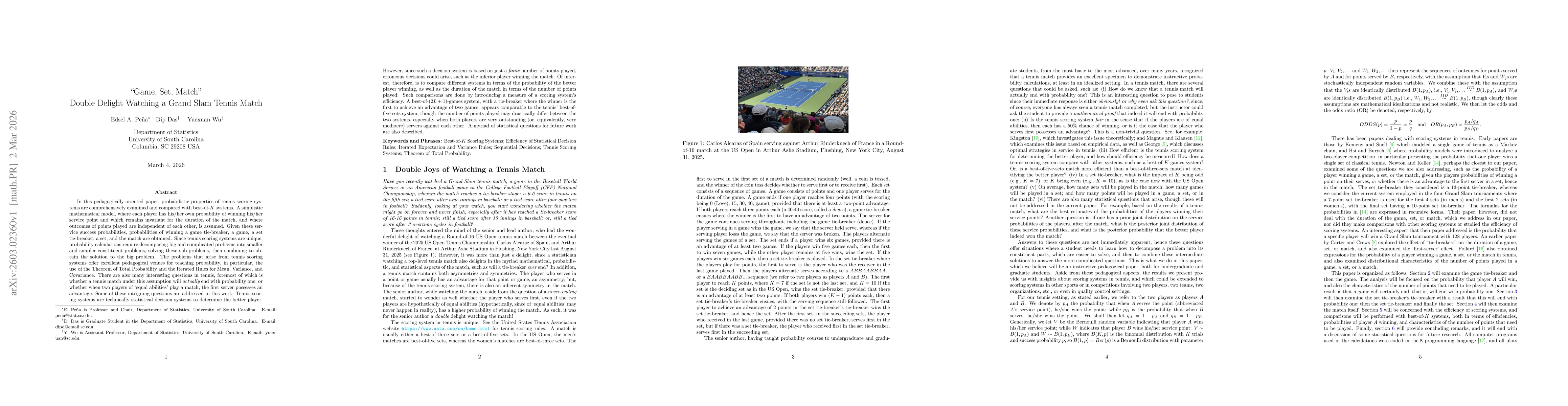 Thumbnail for "Game, Set, Match": Double Delight Watching a Grand Slam Tennis Match