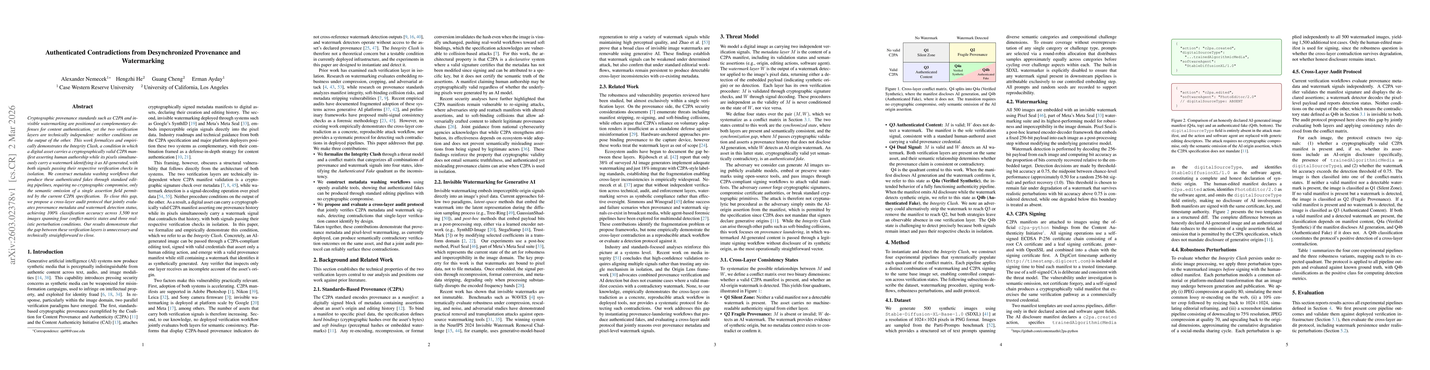 Thumbnail for Authenticated Contradictions from Desynchronized Provenance and Watermarking