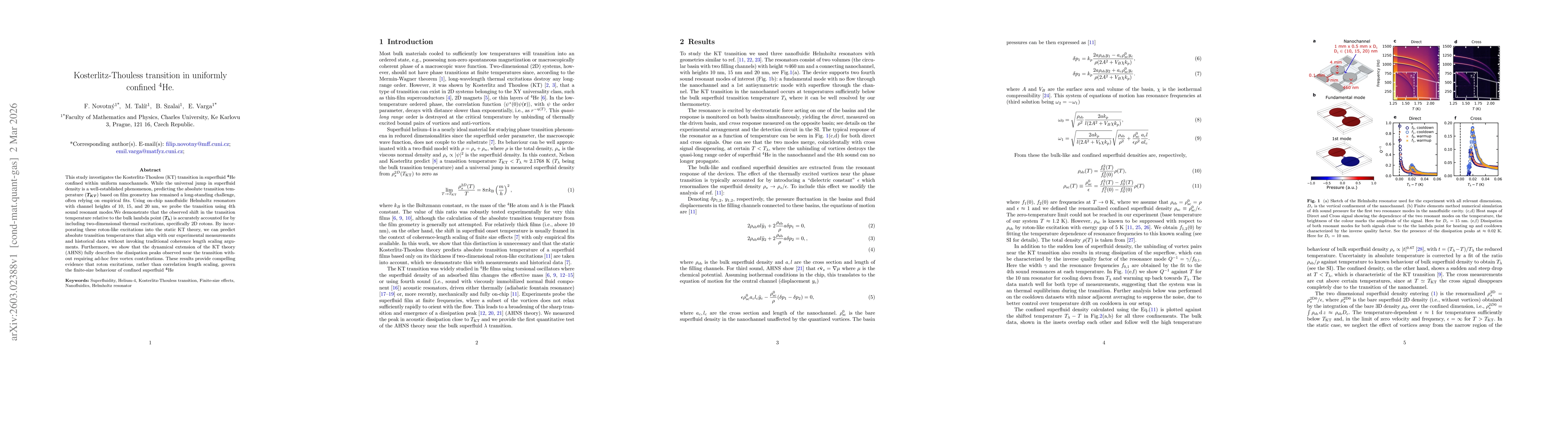 Thumbnail for Kosterlitz-Thouless transition in uniformly confined $^4$He