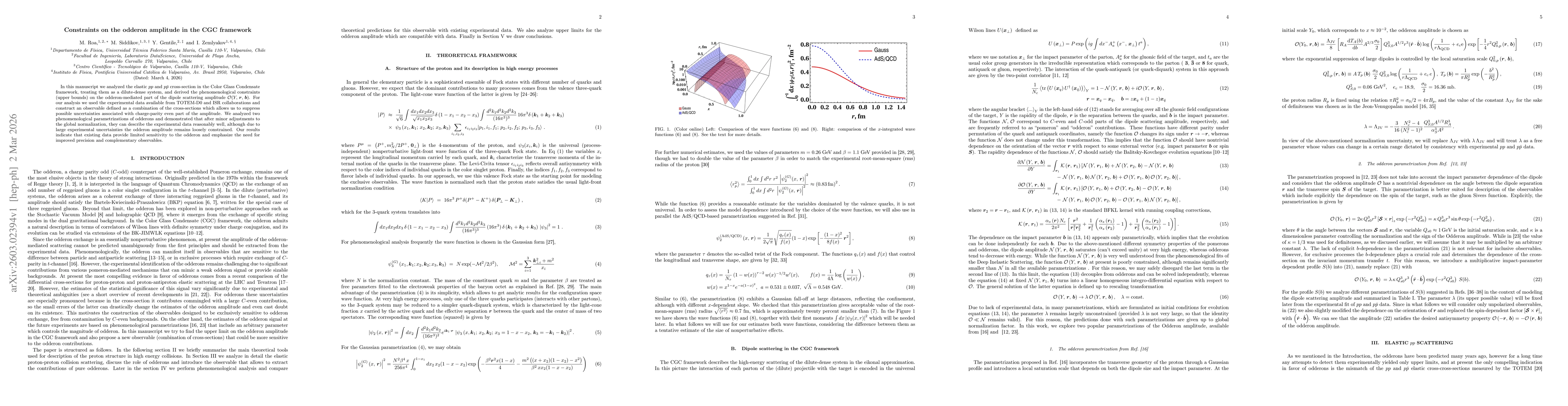 Thumbnail for Constraints on the odderon amplitude in the CGC framework