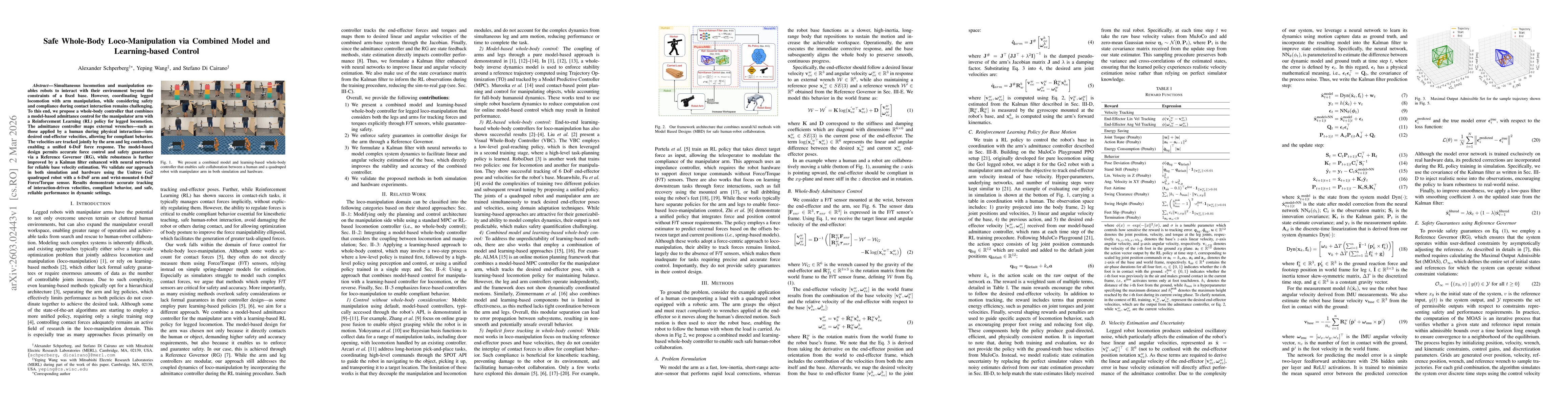 Thumbnail for Safe Whole-Body Loco-Manipulation via Combined Model and Learning-based Control