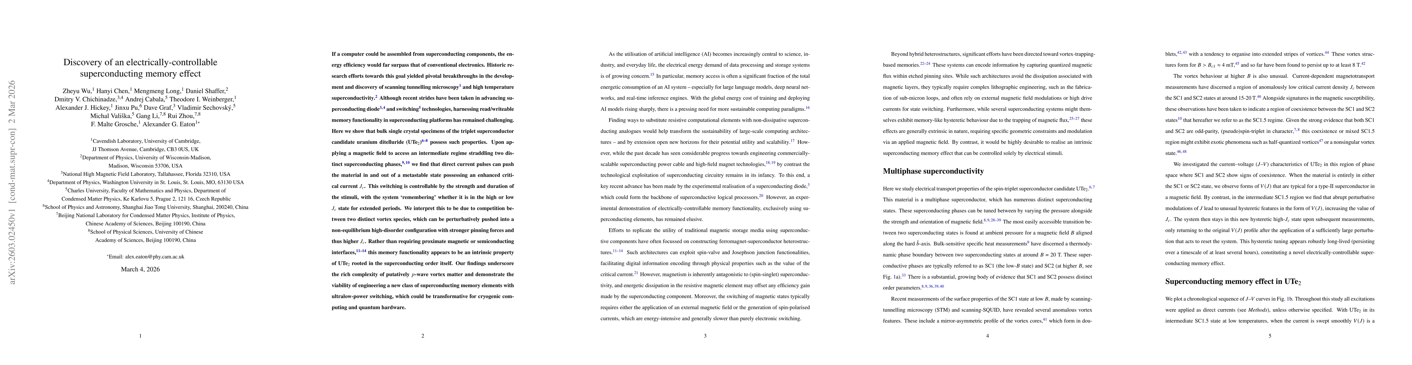 Thumbnail for Discovery of an electrically-controllable superconducting memory effect
