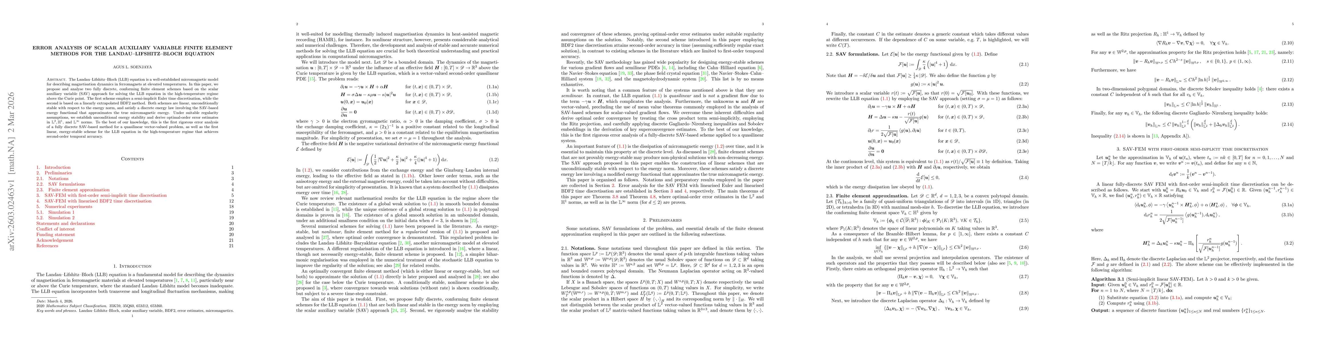 Thumbnail for Error analysis of scalar auxiliary variable finite element methods for the Landau--Lifshitz--Bloch equation
