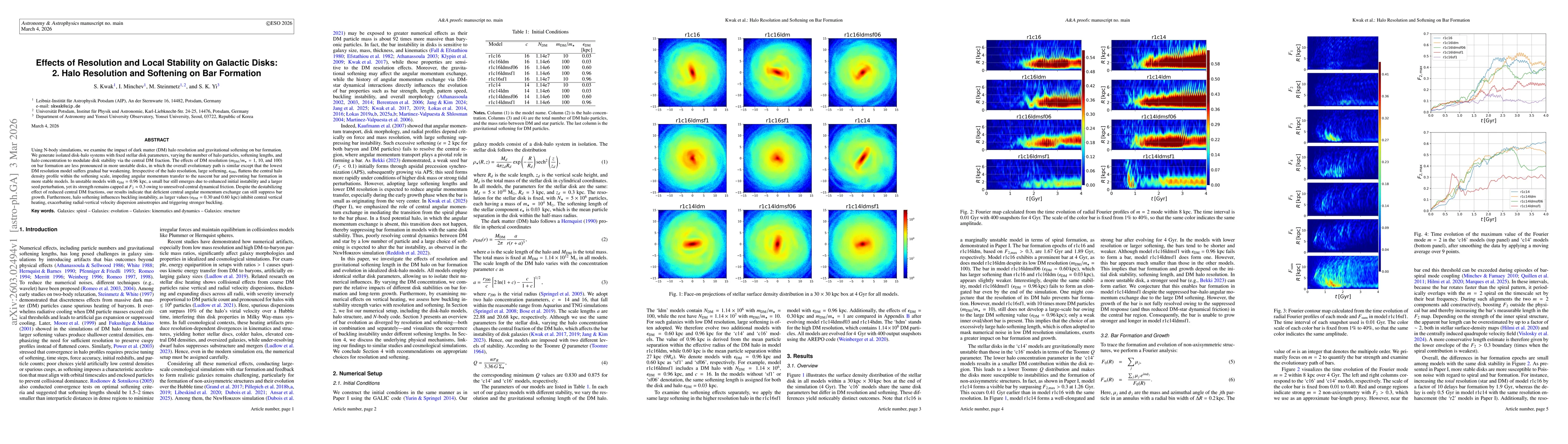 Thumbnail for Effects of Resolution and Local Stability on Galactic Disks: 2. Halo Resolution and Softening on Bar Formation