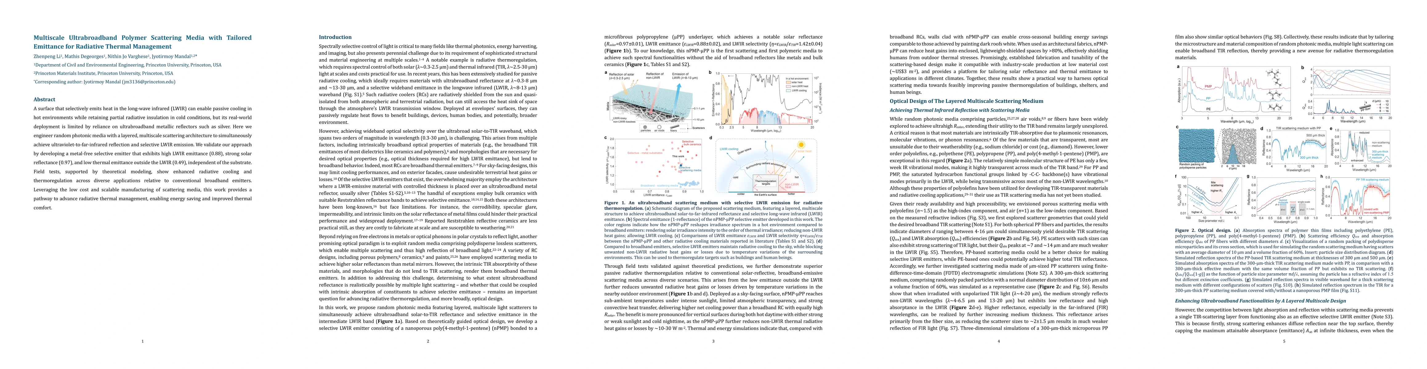 Thumbnail for Multiscale Ultrabroadband Polymer Scattering Media with Tailored Emittance for Radiative Thermal Management