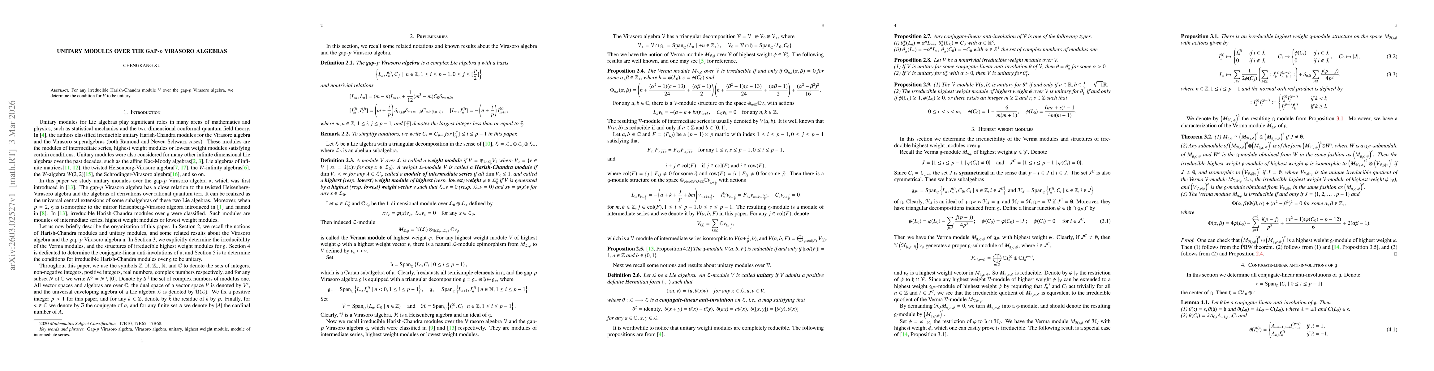 Thumbnail for Unitary modules over the gap-$p$ Virasoro algebras