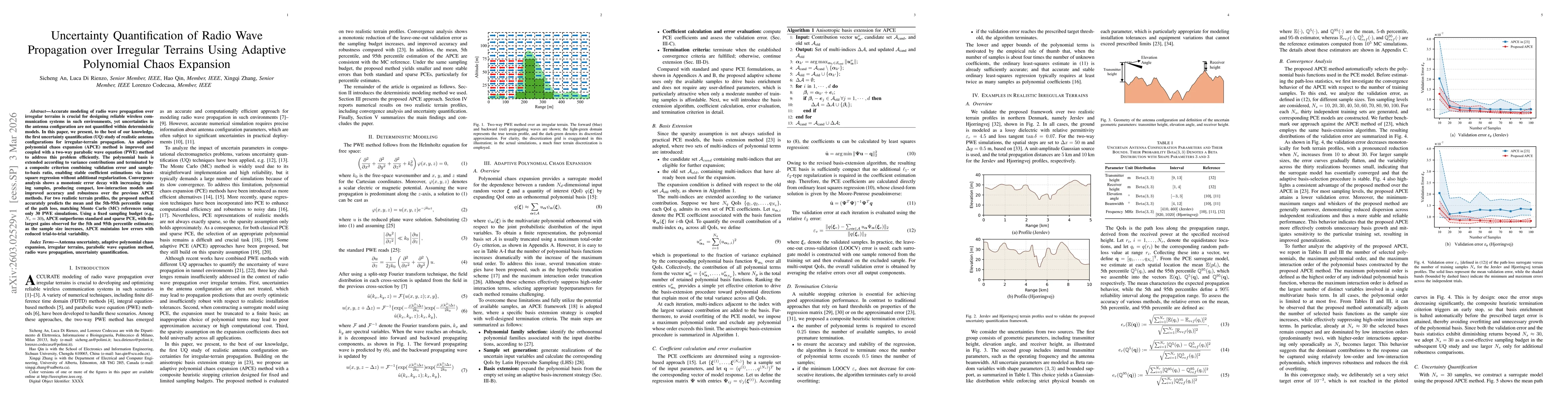 Thumbnail for Uncertainty Quantification of Radio Wave Propagation over Irregular Terrains Using Adaptive Polynomial Chaos Expansion