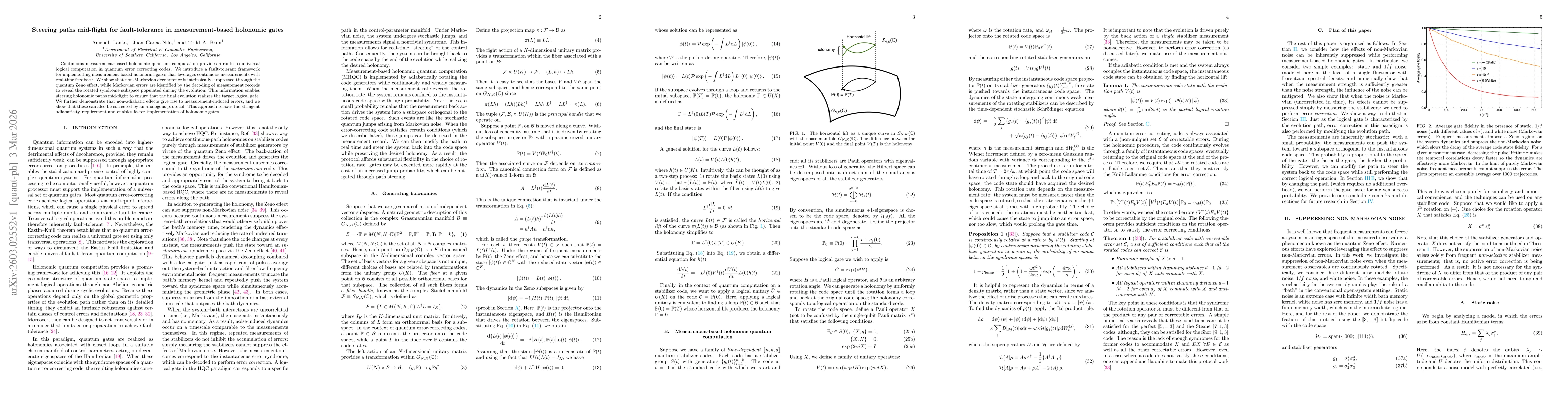 Thumbnail for Steering paths mid-flight for fault-tolerance in measurement-based holonomic gates
