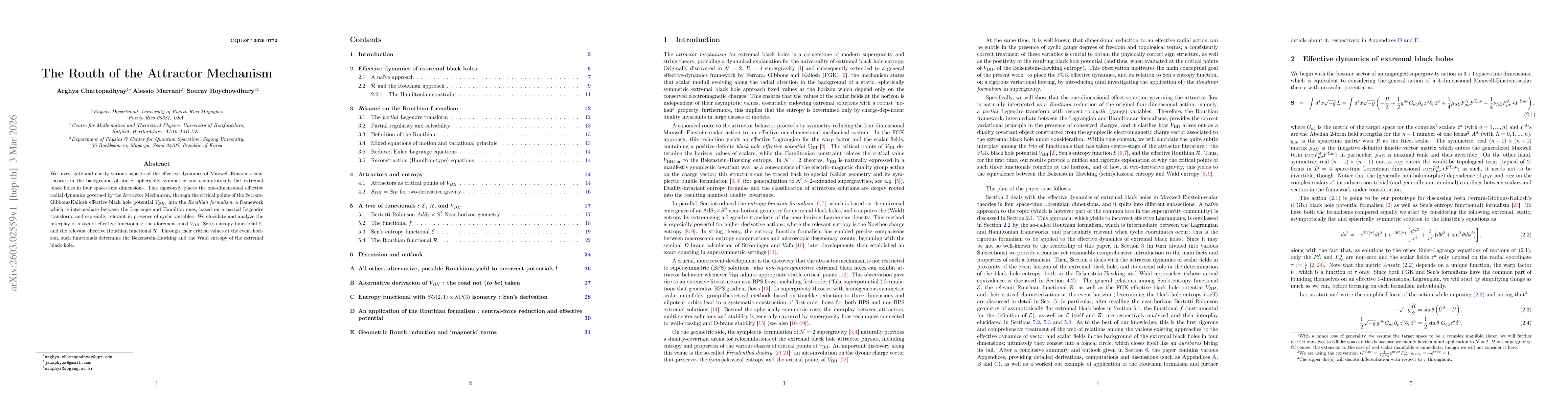 Thumbnail for The Routh of the Attractor Mechanism