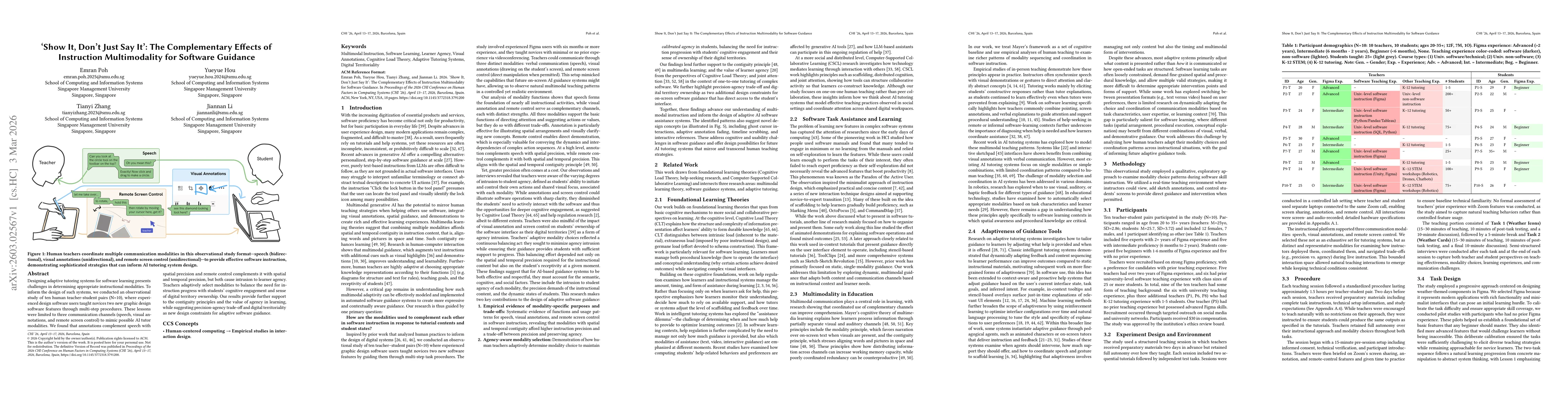 Thumbnail for 'Show It, Don't Just Say It': The Complementary Effects of Instruction Multimodality for Software Guidance