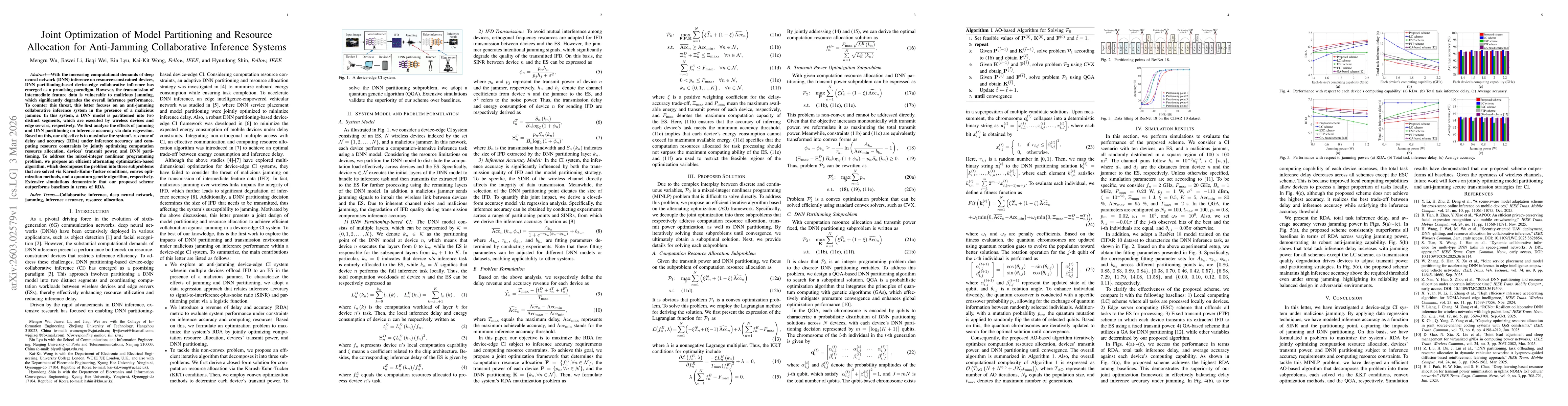 Thumbnail for Joint Optimization of Model Partitioning and Resource Allocation for Anti-Jamming Collaborative Inference Systems