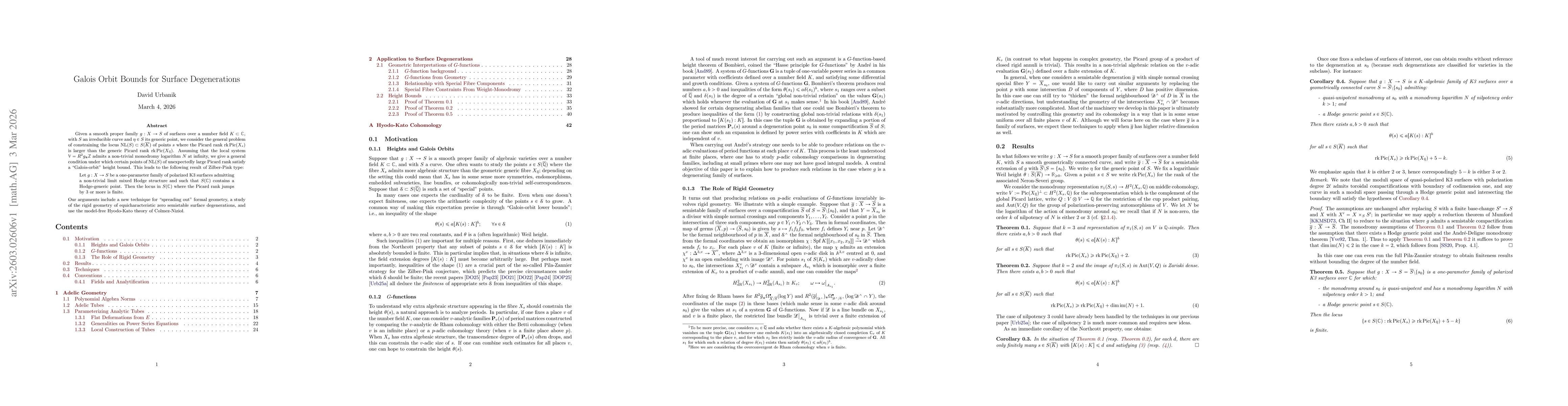 Thumbnail for Galois Orbit Bounds for Surface Degenerations