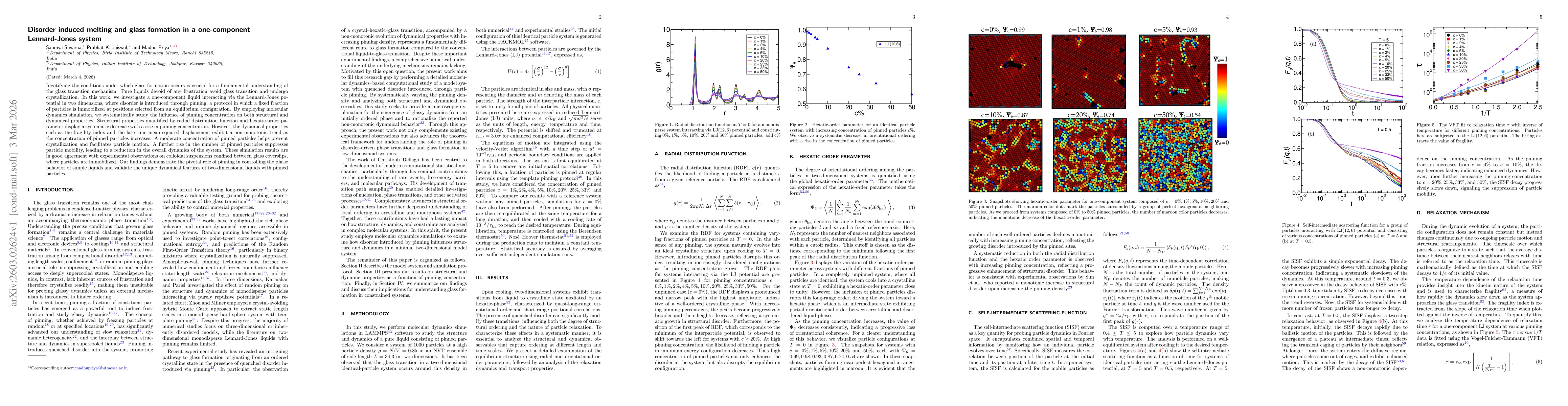 Thumbnail for Disorder induced melting and glass formation in a one-component Lennard-Jones system