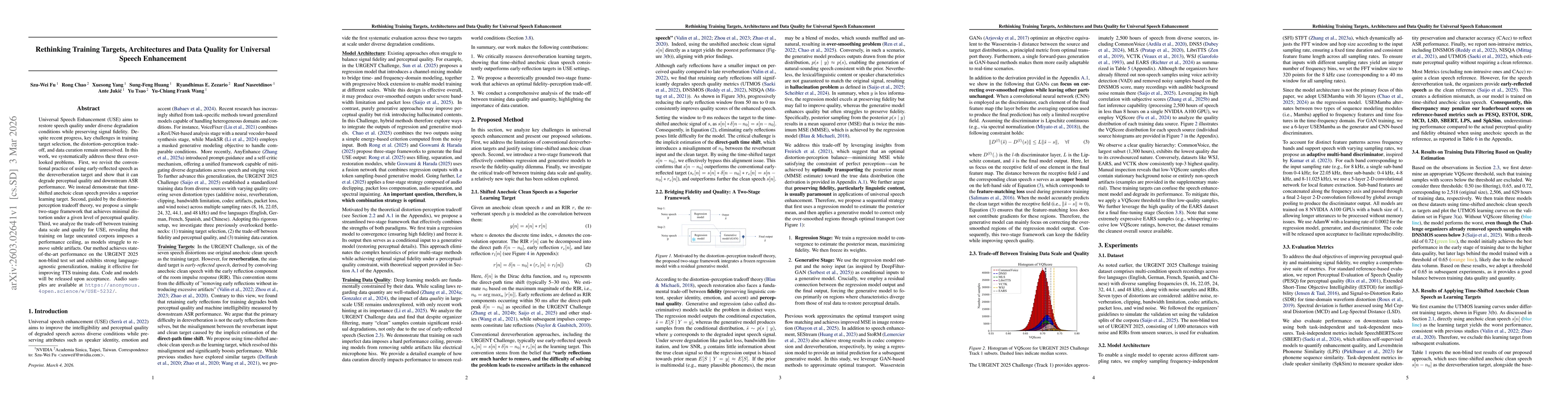 Thumbnail for Rethinking Training Targets, Architectures and Data Quality for Universal Speech Enhancement