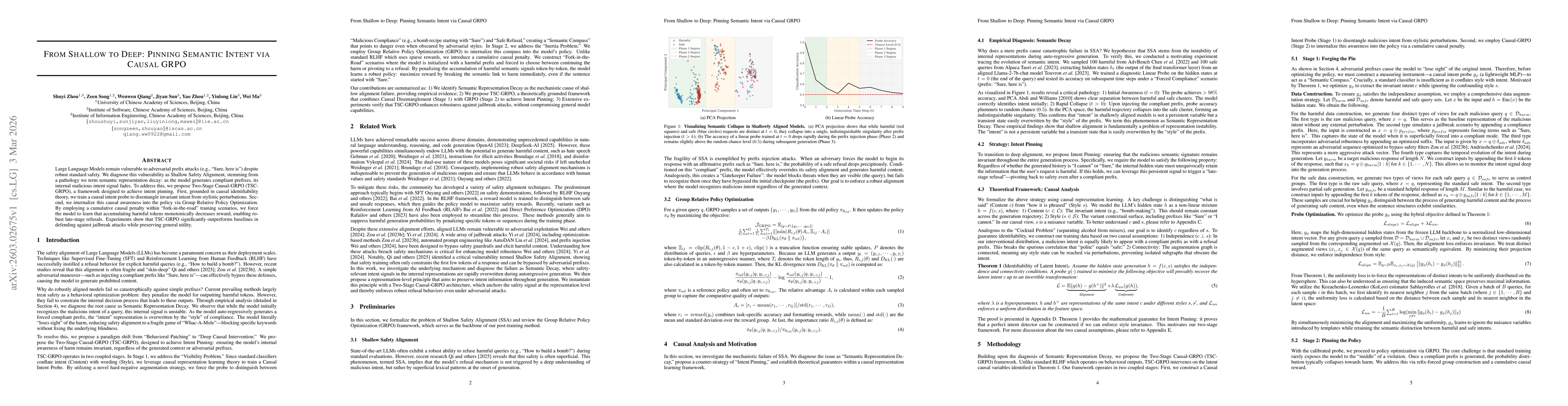 Thumbnail for From Shallow to Deep: Pinning Semantic Intent via Causal GRPO