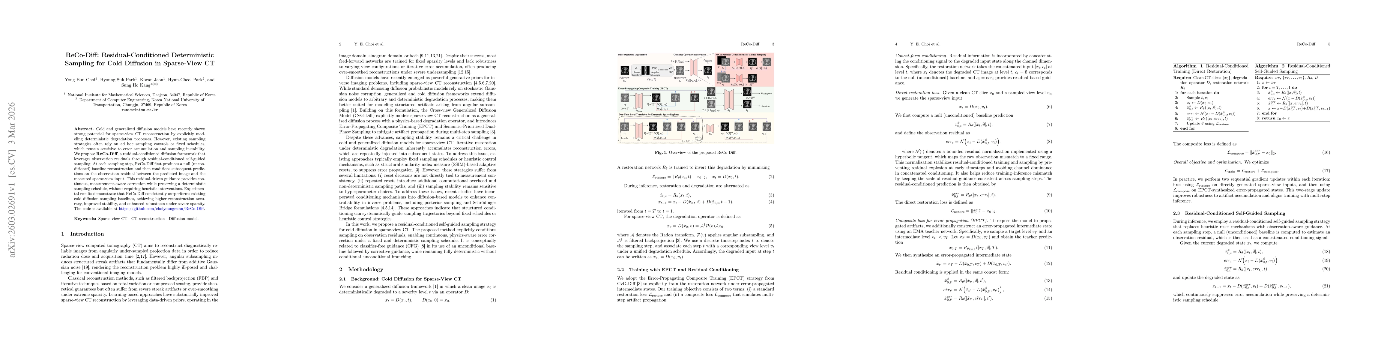 Thumbnail for ReCo-Diff: Residual-Conditioned Deterministic Sampling for Cold Diffusion in Sparse-View CT
