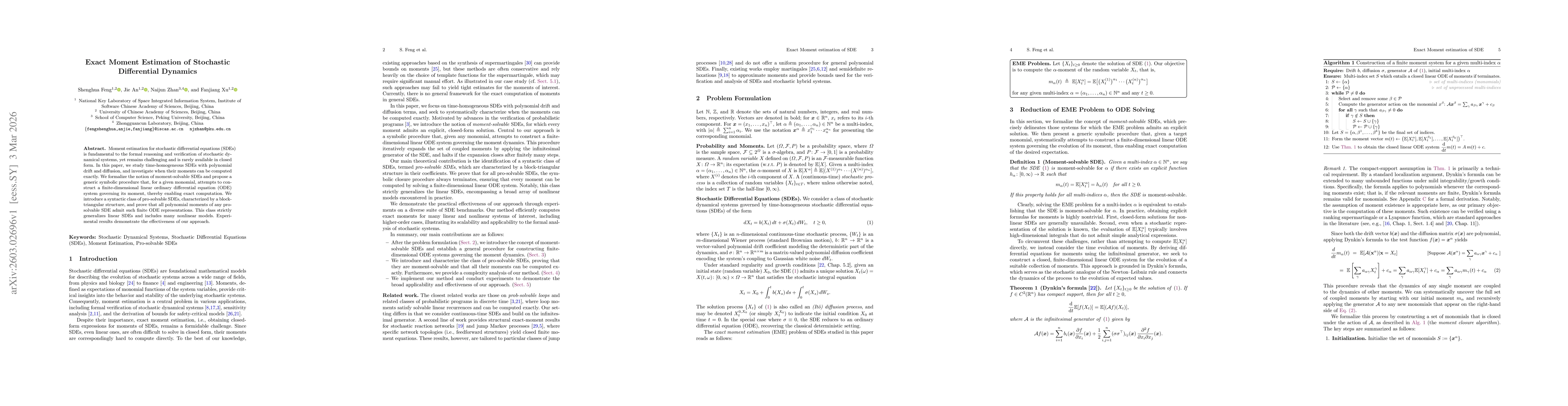 Thumbnail for Exact Moment Estimation of Stochastic Differential Dynamics