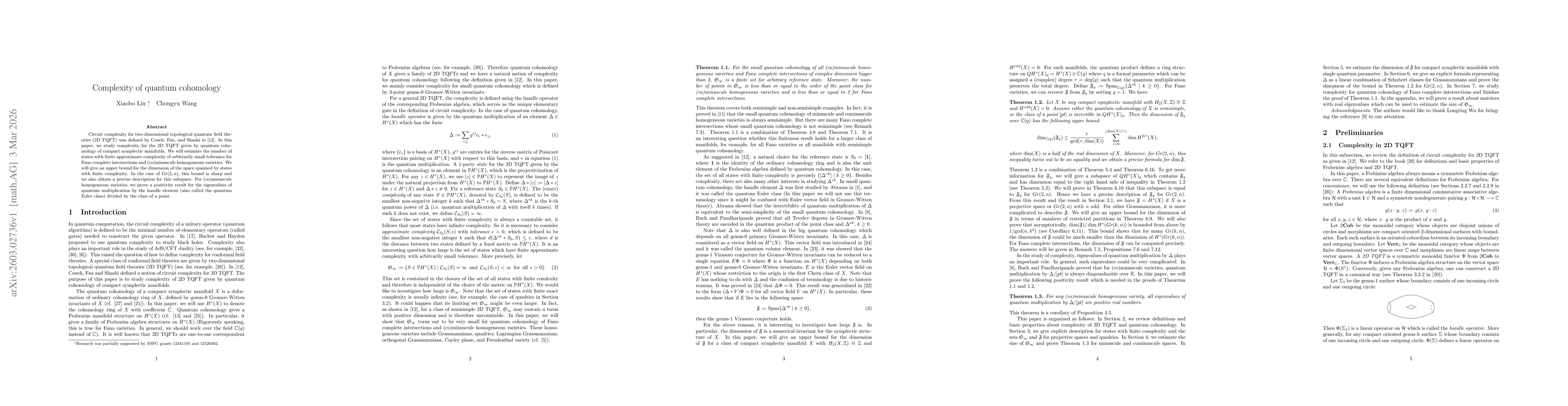 Thumbnail for Complexity of quantum cohomology