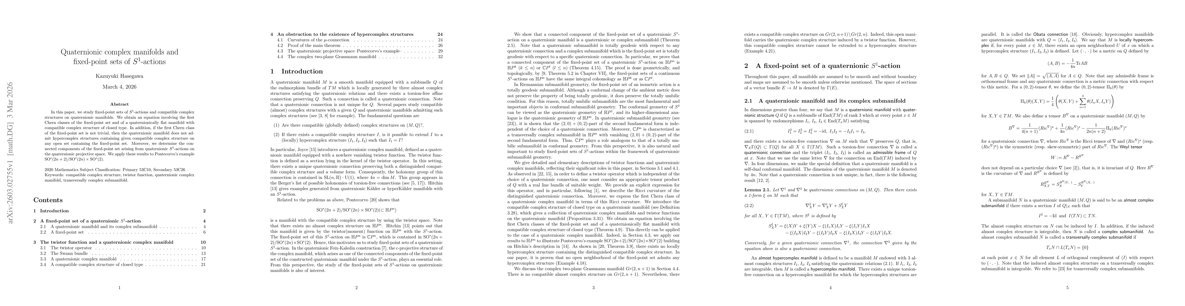 Thumbnail for Quaternionic complex manifolds and fixed-point sets of $S^{1}$-actions