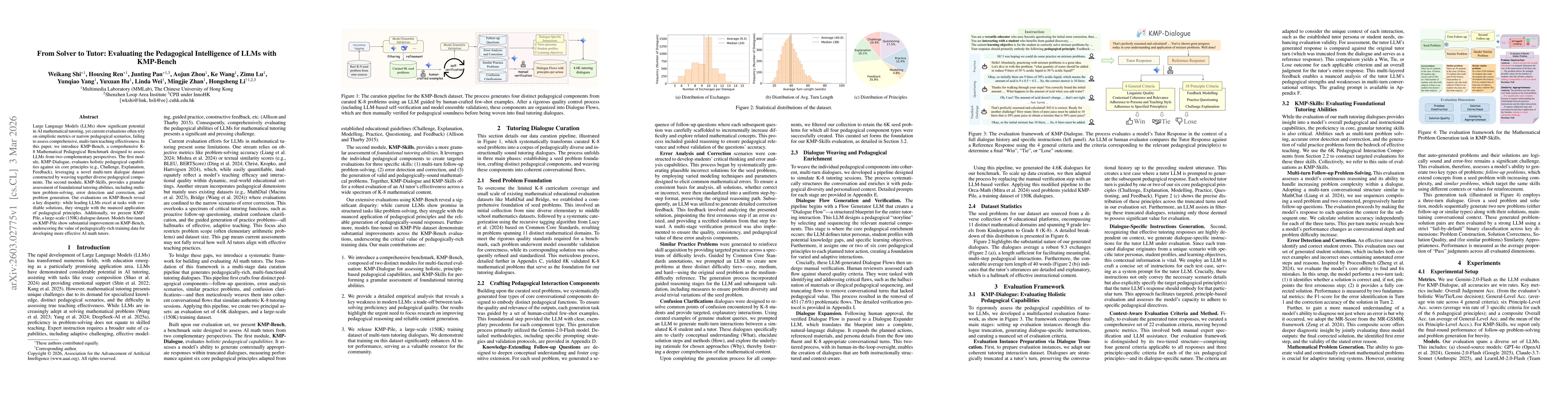 Thumbnail for From Solver to Tutor: Evaluating the Pedagogical Intelligence of LLMs with KMP-Bench