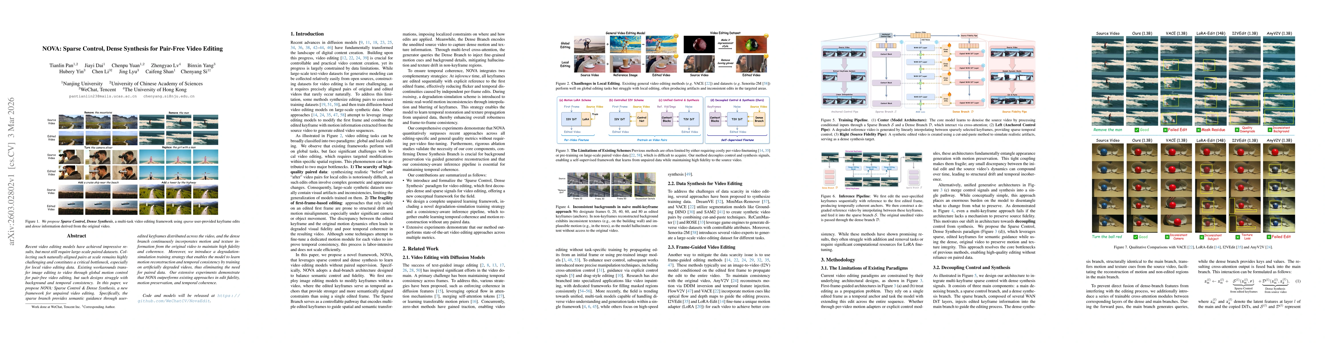 Thumbnail for NOVA: Sparse Control, Dense Synthesis for Pair-Free Video Editing