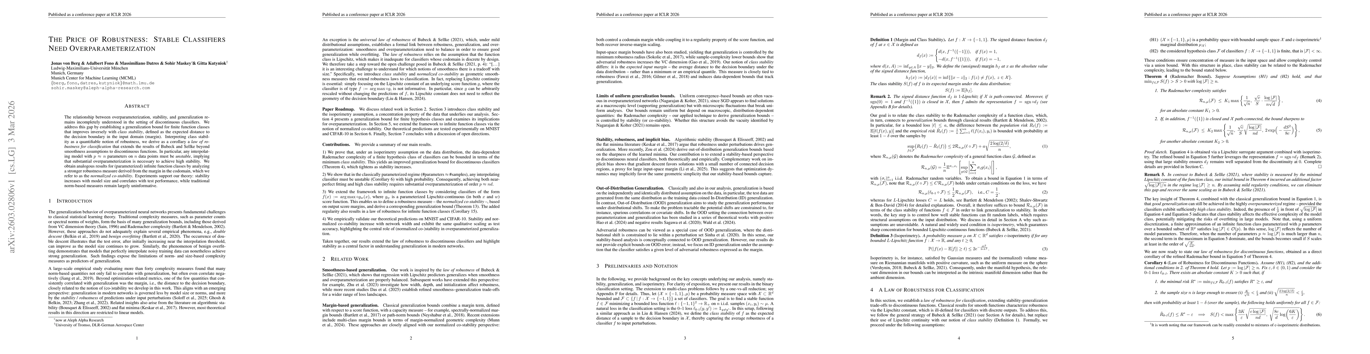 Thumbnail for The Price of Robustness: Stable Classifiers Need Overparameterization