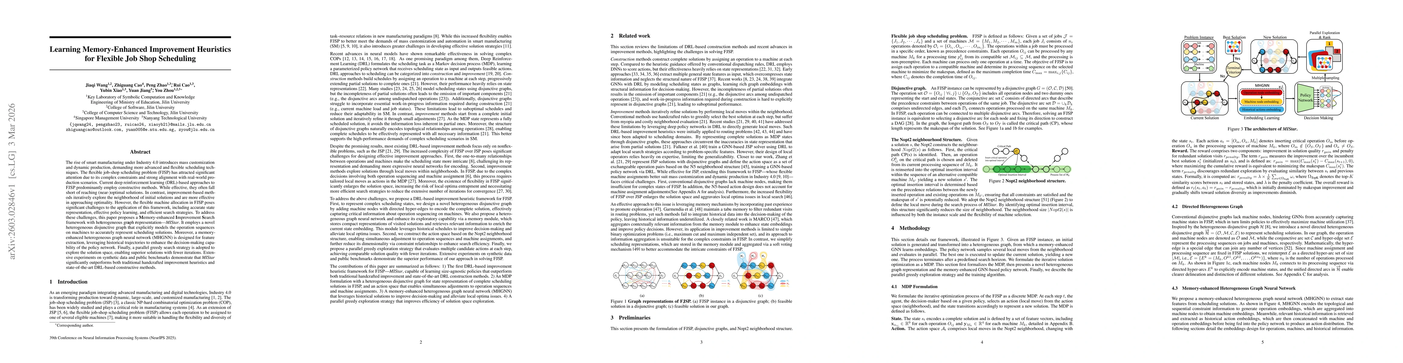 Thumbnail for Learning Memory-Enhanced Improvement Heuristics for Flexible Job Shop Scheduling