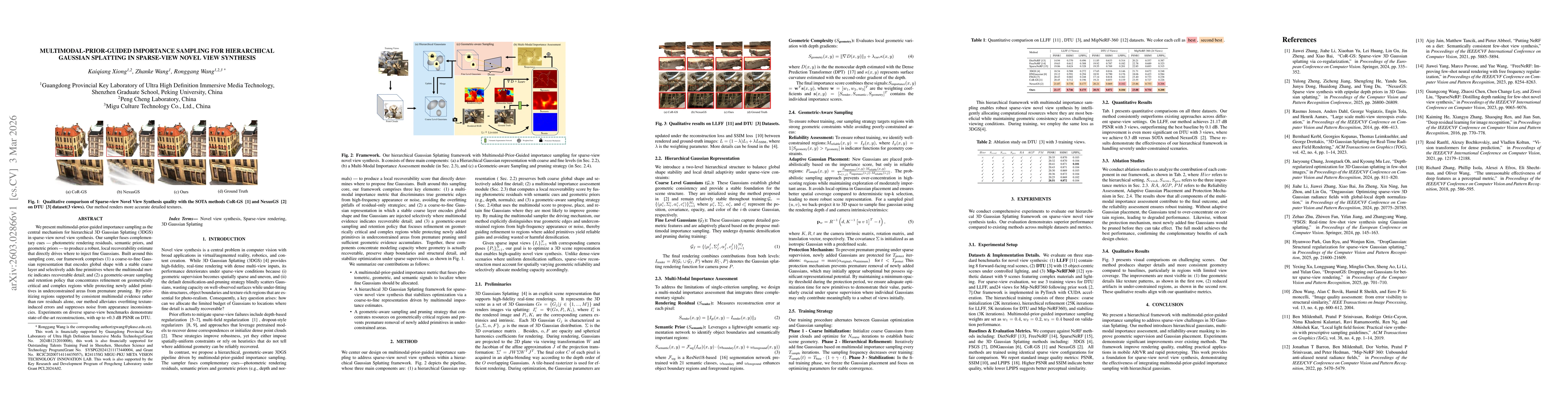 Thumbnail for Multimodal-Prior-Guided Importance Sampling for Hierarchical Gaussian Splatting in Sparse-View Novel View Synthesis