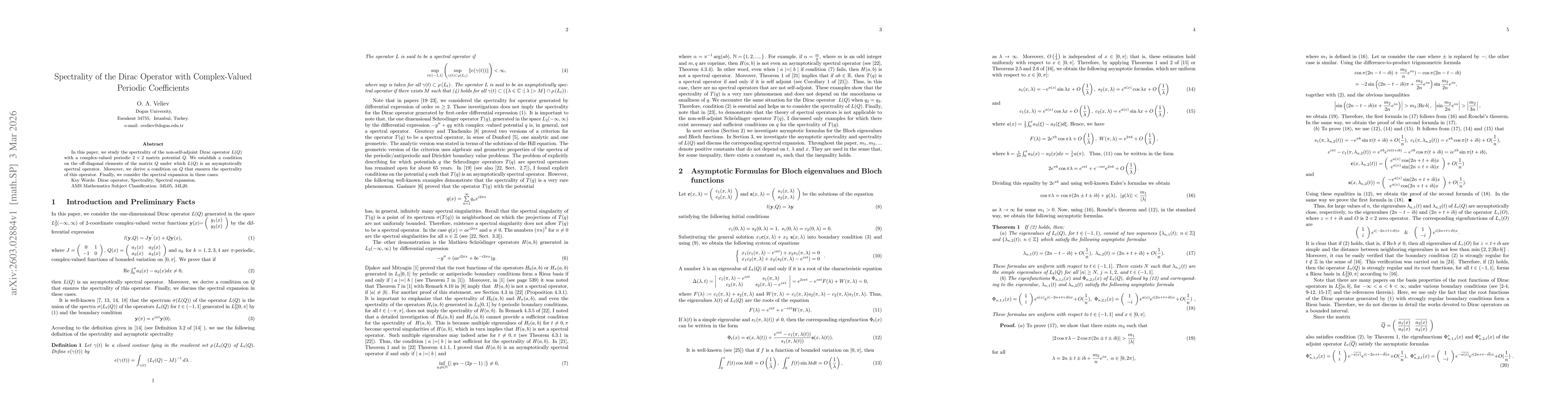 Thumbnail for Spectrality of the Dirac Operator with Complex-Valued Periodic Coefficients