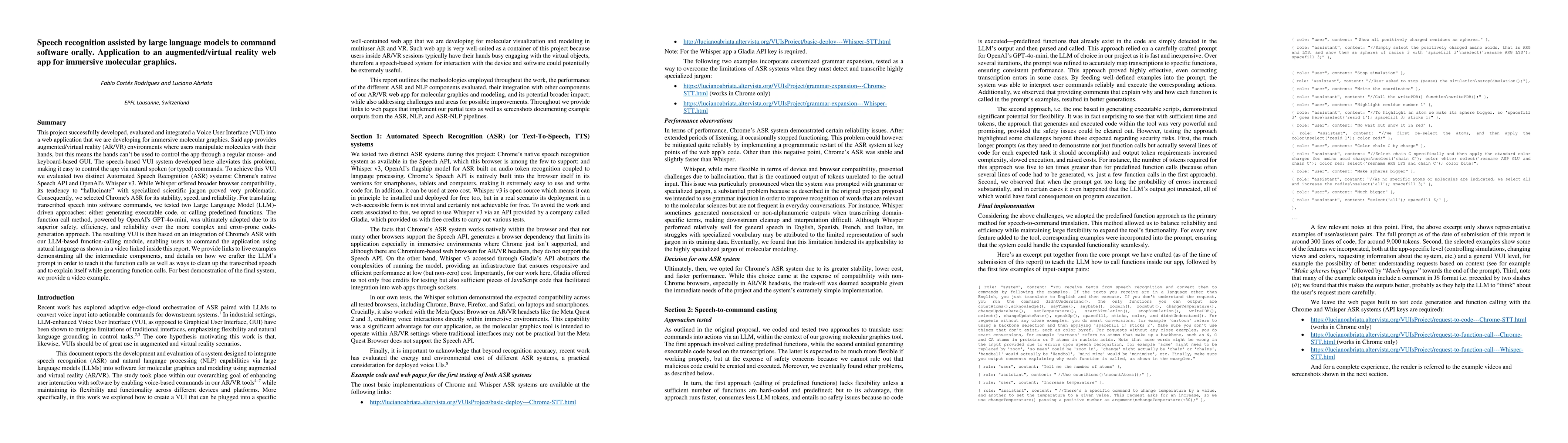 Thumbnail for Speech recognition assisted by large language models to command software orally -- Application to an augmented and virtual reality web app for immersive molecular graphics