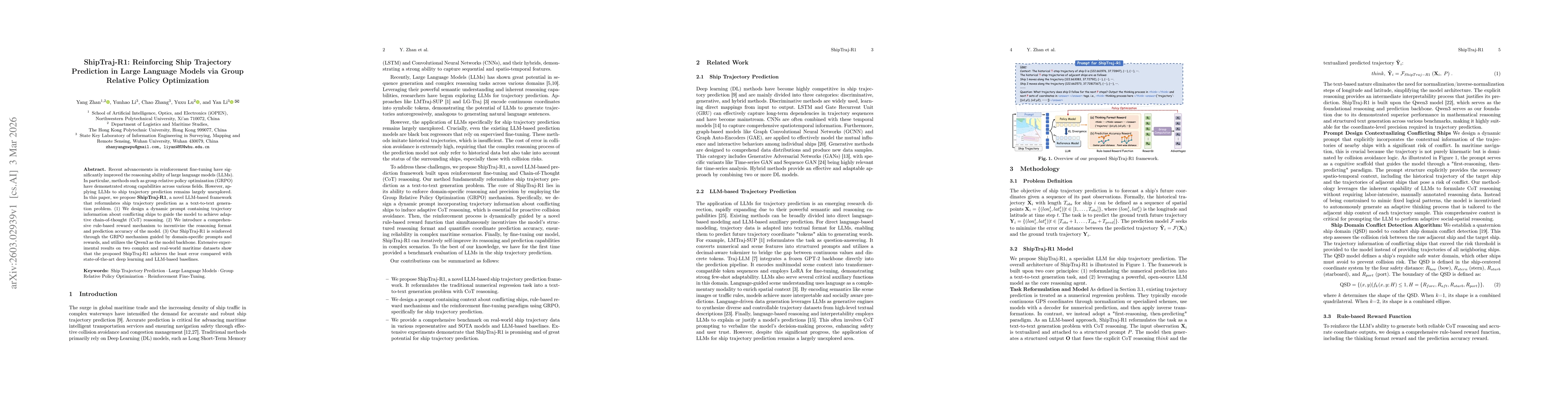 Thumbnail for ShipTraj-R1: Reinforcing Ship Trajectory Prediction in Large Language Models via Group Relative Policy Optimization