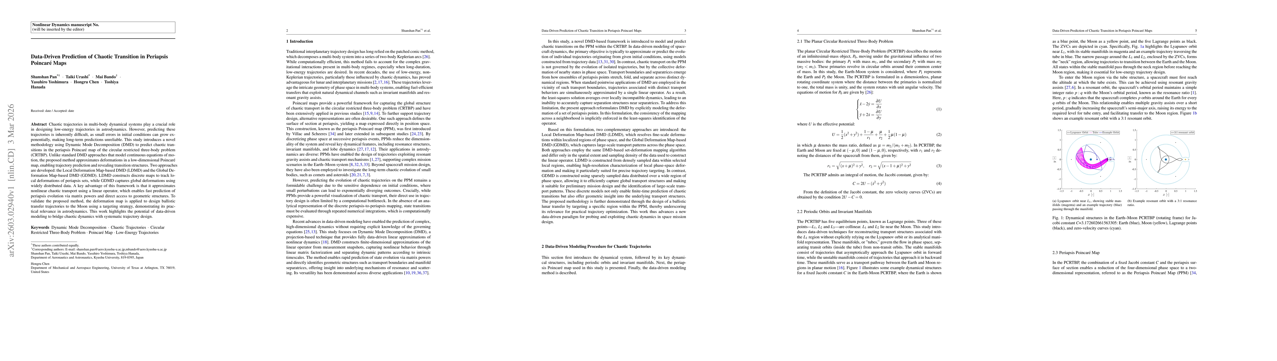 Thumbnail for Data-Driven Prediction of Chaotic Transition in Periapsis Poincaré Maps