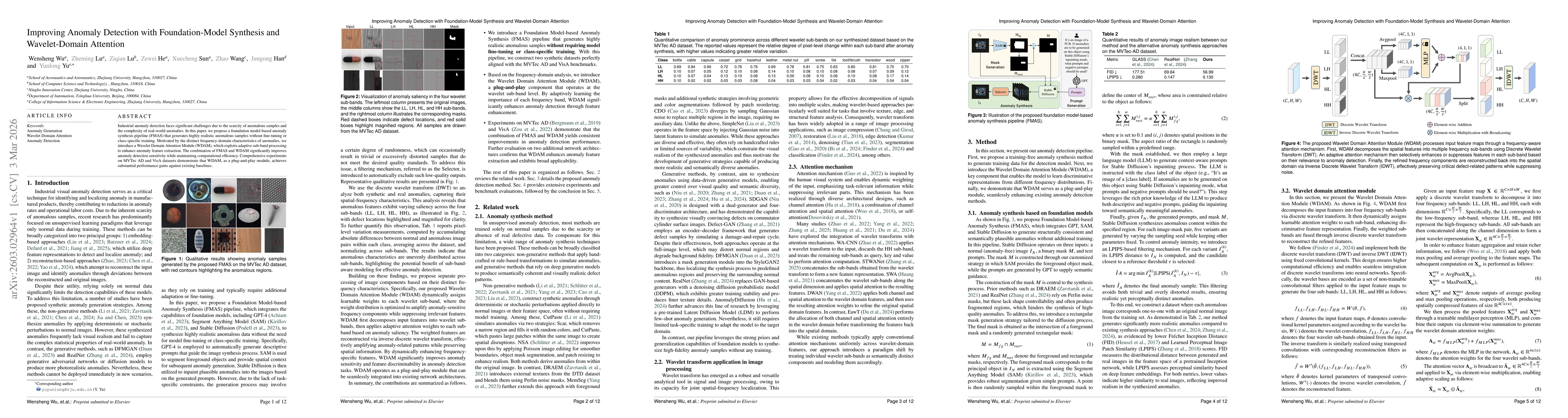 Thumbnail for Improving Anomaly Detection with Foundation-Model Synthesis and Wavelet-Domain Attention