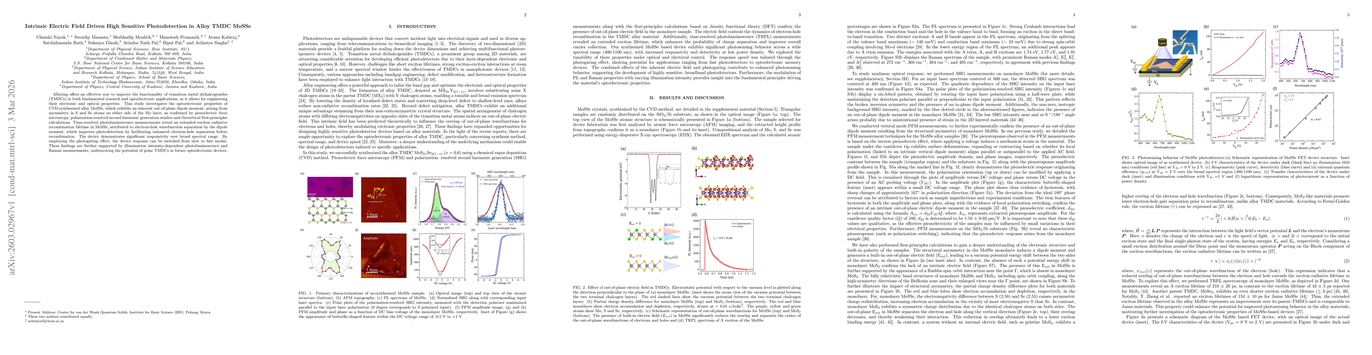 Thumbnail for Intrinsic Electric Field Driven High Sensitive Photodetection in Alloy TMDC MoSSe