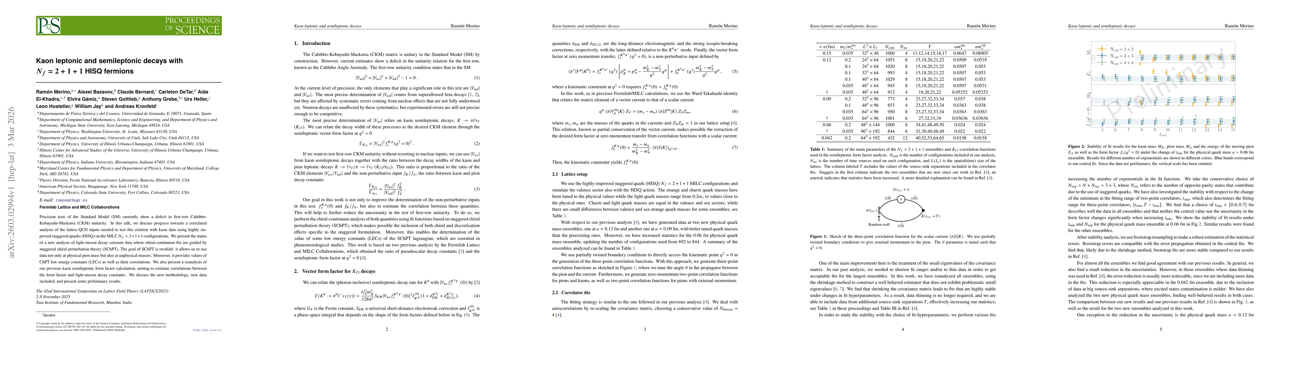 Thumbnail for Kaon leptonic and semileptonic decays with $N_f=2+1+1$ HISQ fermions