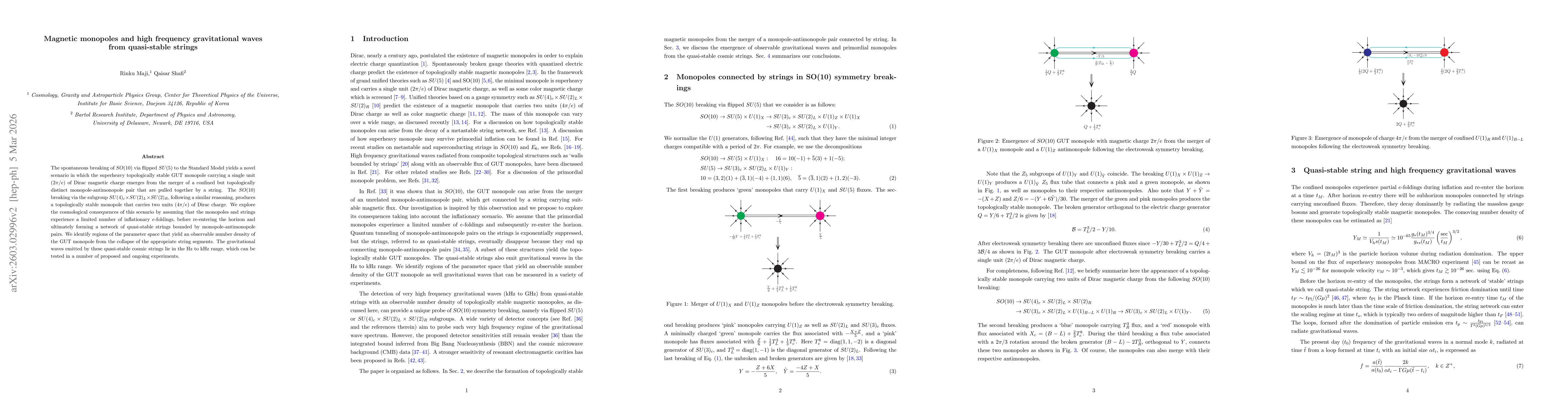 Thumbnail for Magnetic monopoles and high frequency gravitational waves from quasi-stable strings
