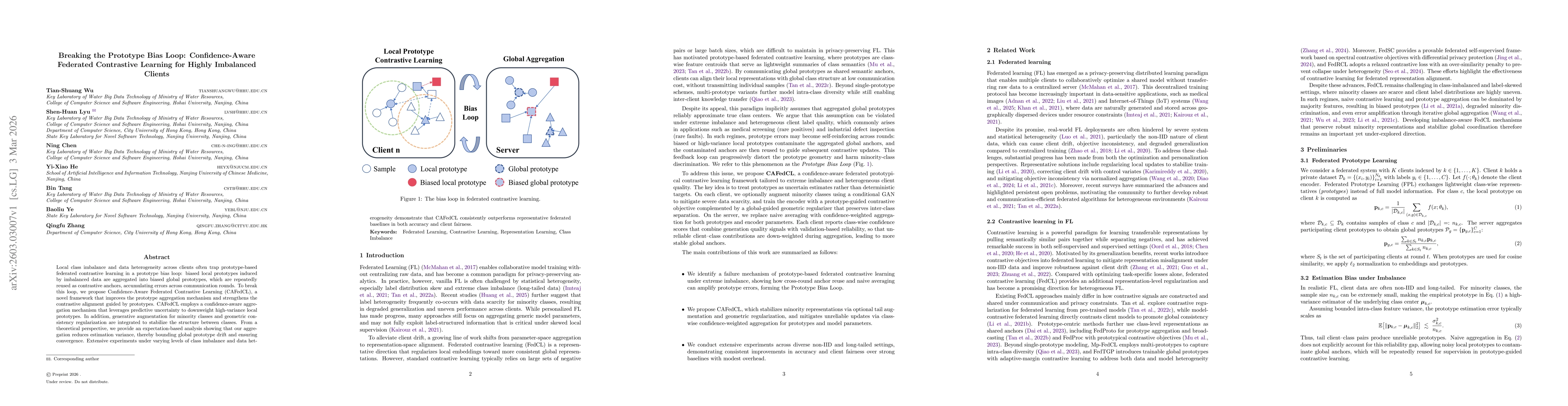 Thumbnail for Breaking the Prototype Bias Loop: Confidence-Aware Federated Contrastive Learning for Highly Imbalanced Clients