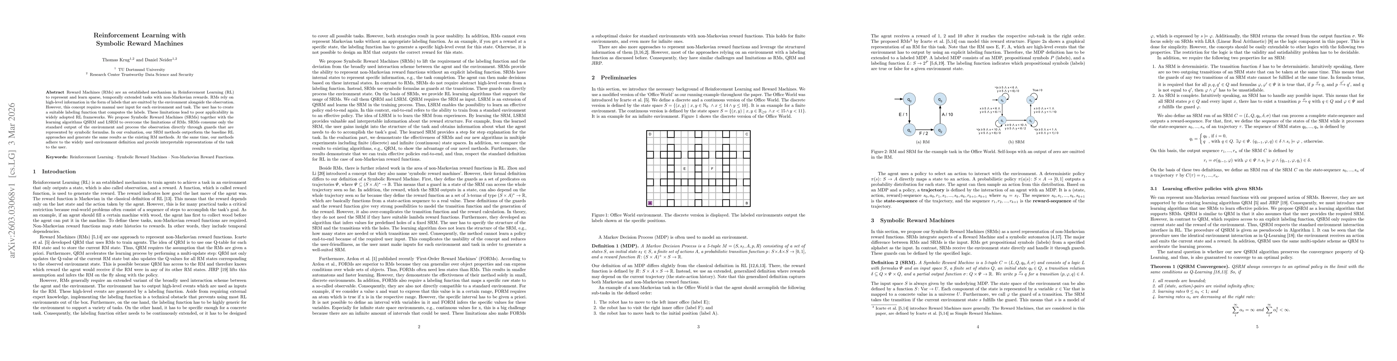 Thumbnail for Reinforcement Learning with Symbolic Reward Machines
