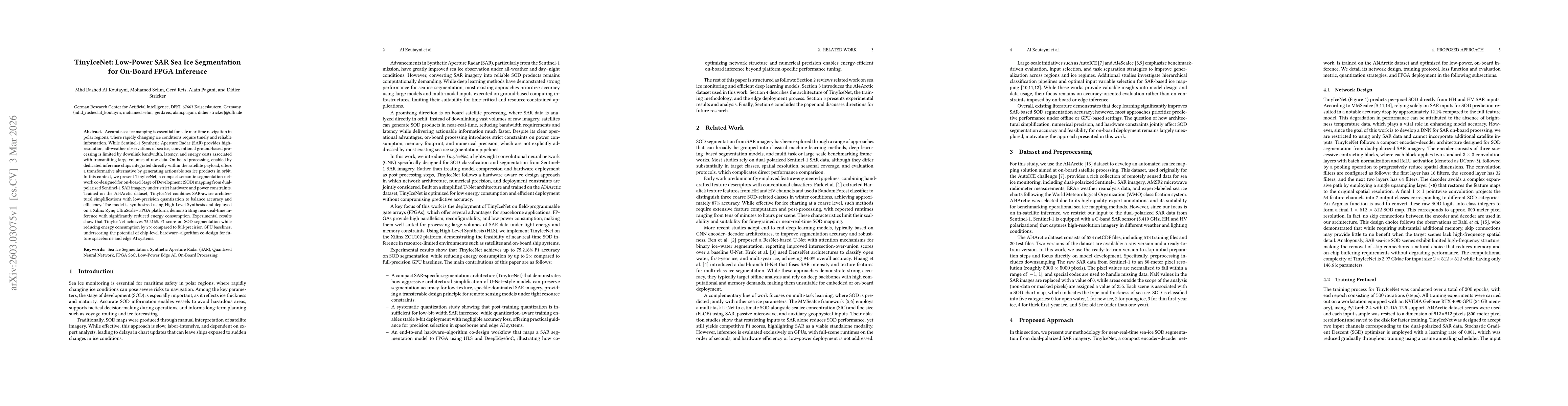 Thumbnail for TinyIceNet: Low-Power SAR Sea Ice Segmentation for On-Board FPGA Inference