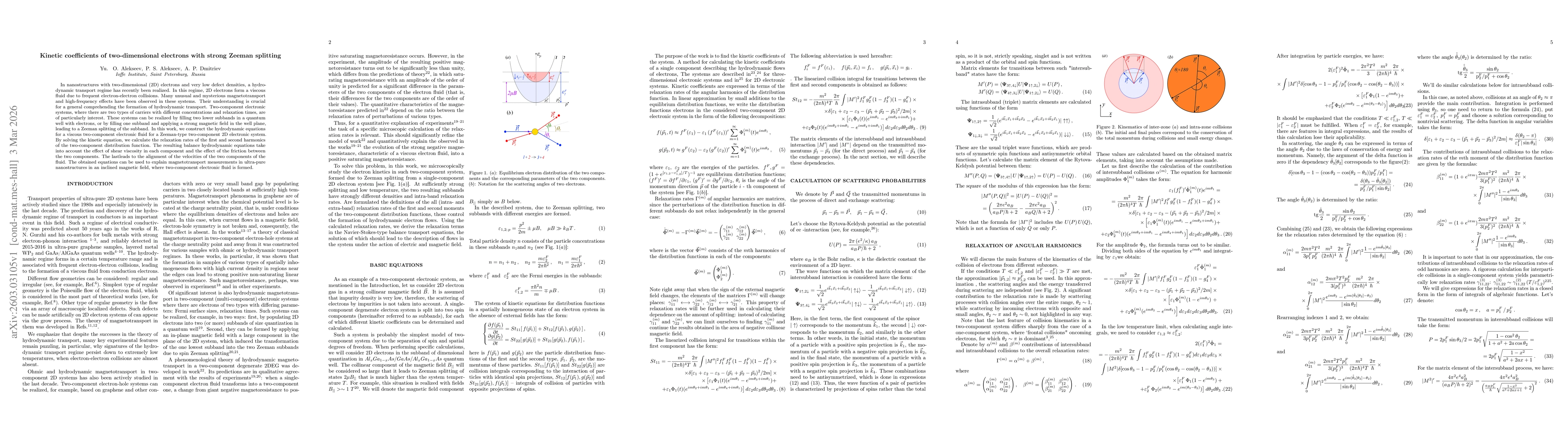 Thumbnail for Kinetic coefficients of two-dimensional electrons with strong Zeeman splitting