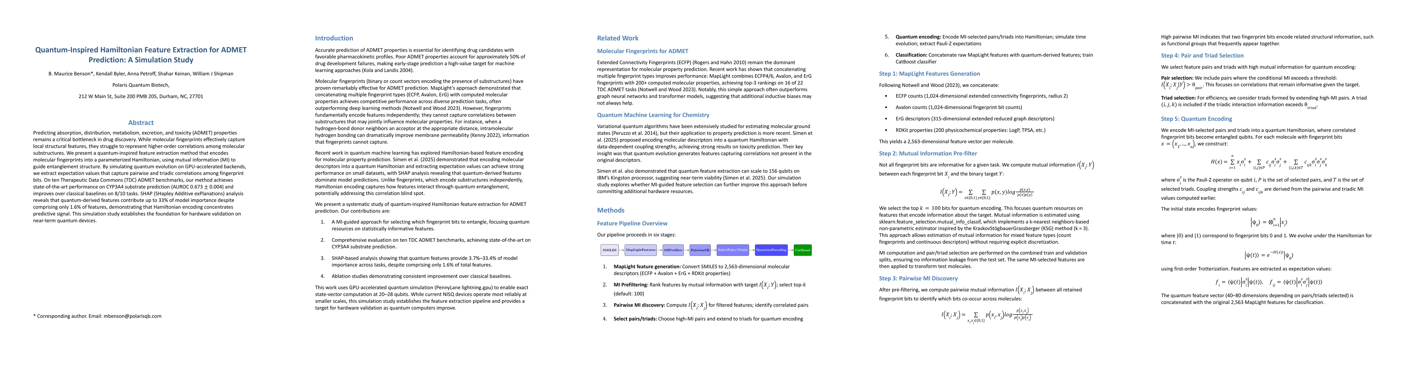 Thumbnail for Quantum-Inspired Hamiltonian Feature Extraction for ADMET Prediction: A Simulation Study