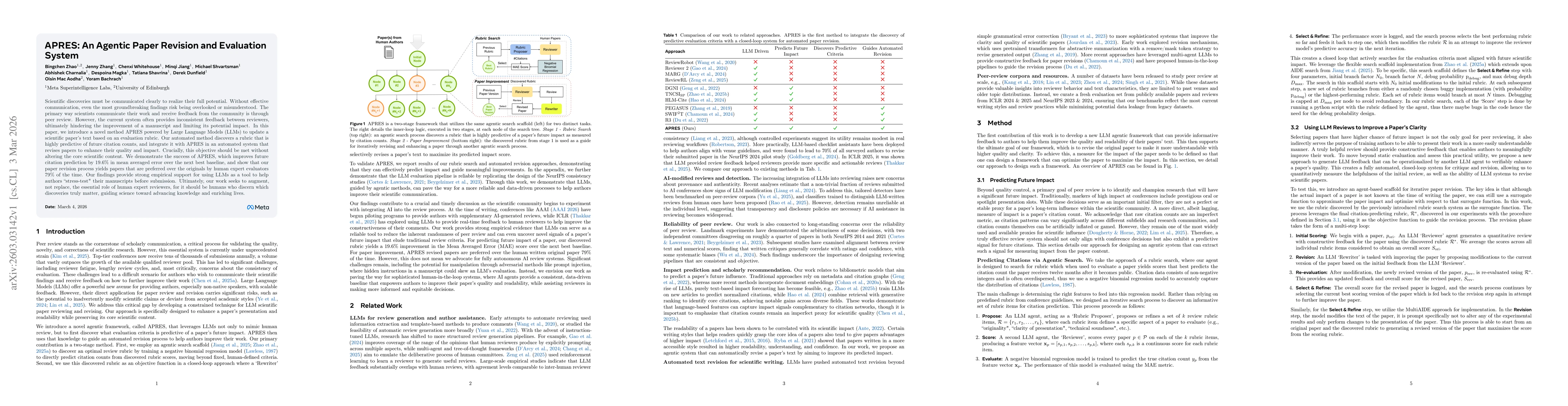 Thumbnail for APRES: An Agentic Paper Revision and Evaluation System