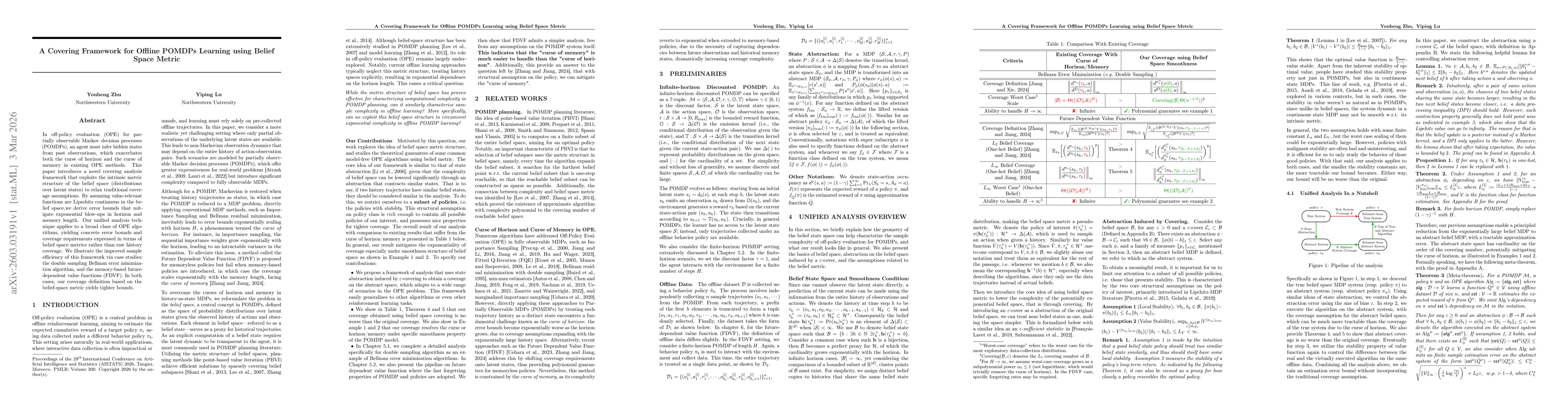 Thumbnail for A Covering Framework for Offline POMDPs Learning using Belief Space Metric