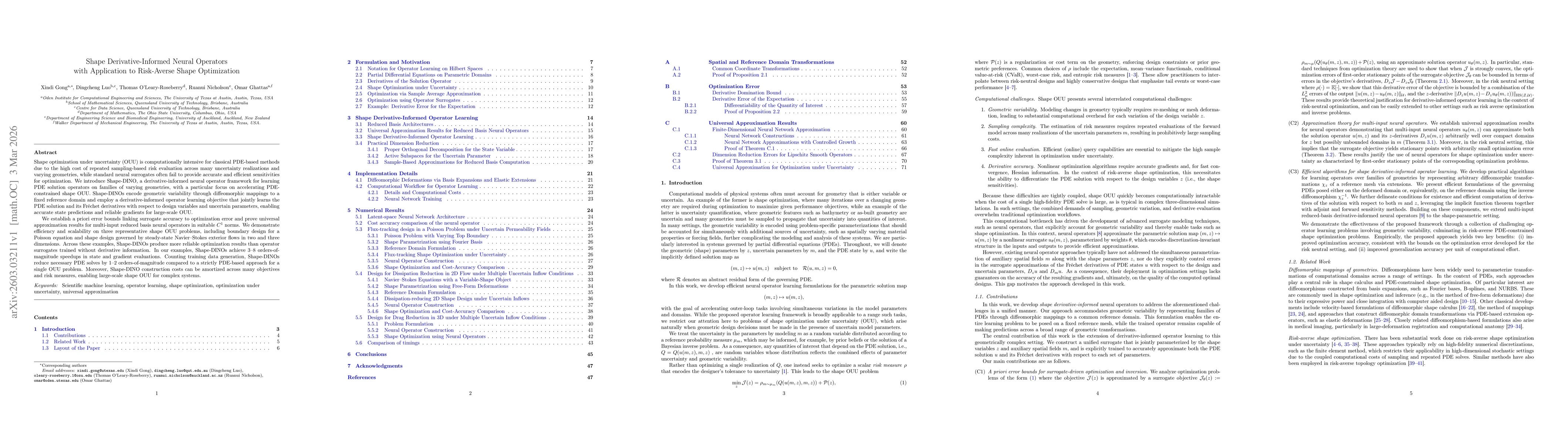 Thumbnail for Shape Derivative-Informed Neural Operators with Application to Risk-Averse Shape Optimization