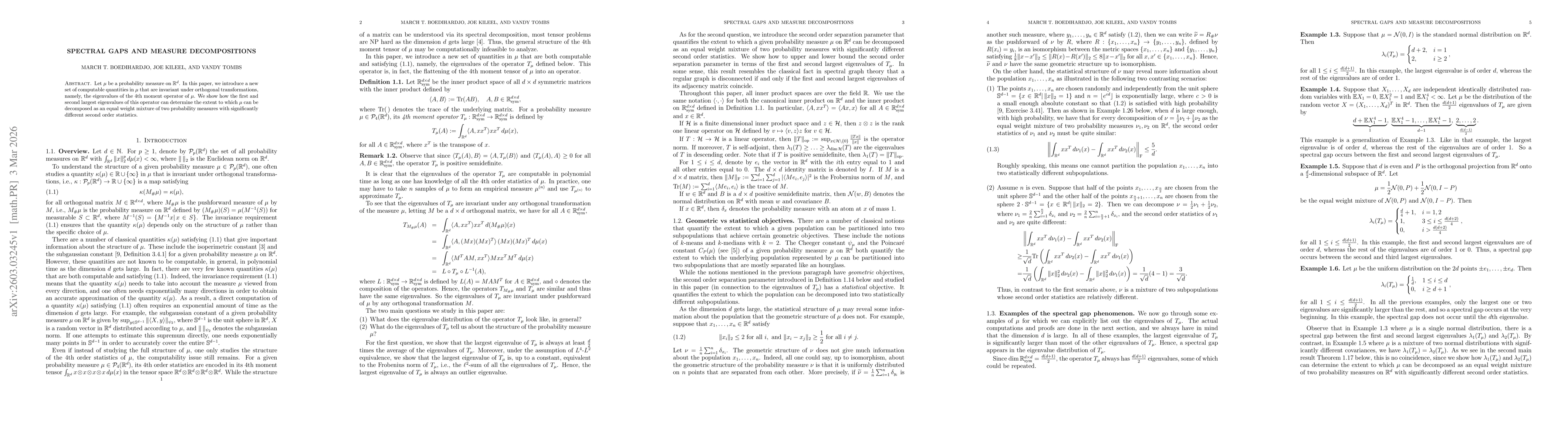 Thumbnail for Spectral gaps and measure decompositions