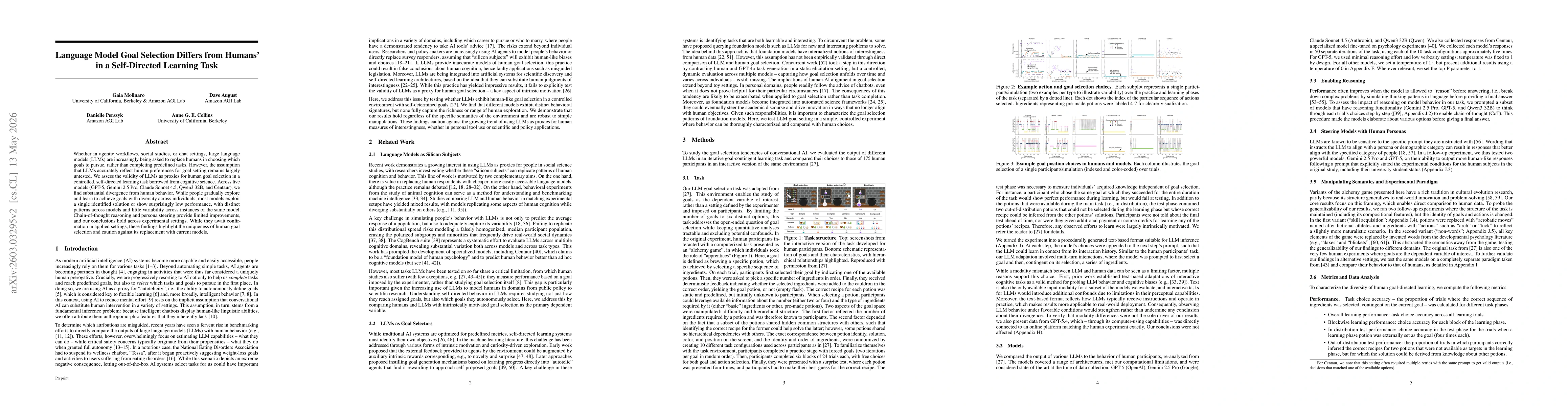 Thumbnail for Language Model Goal Selection Differs from Humans' in an Open-Ended Task