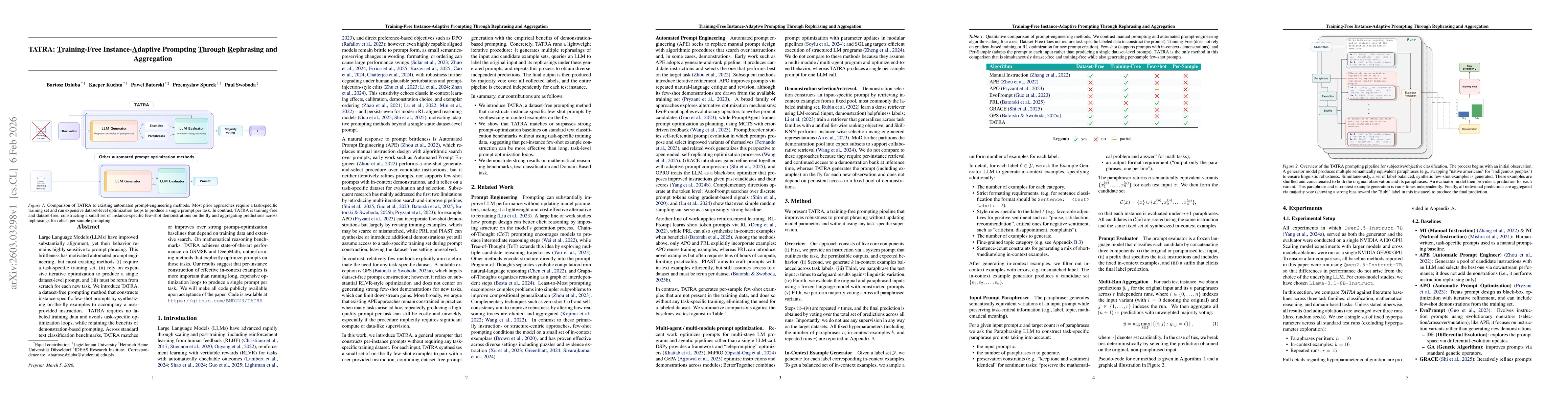 Thumbnail for TATRA: Training-Free Instance-Adaptive Prompting Through Rephrasing and Aggregation