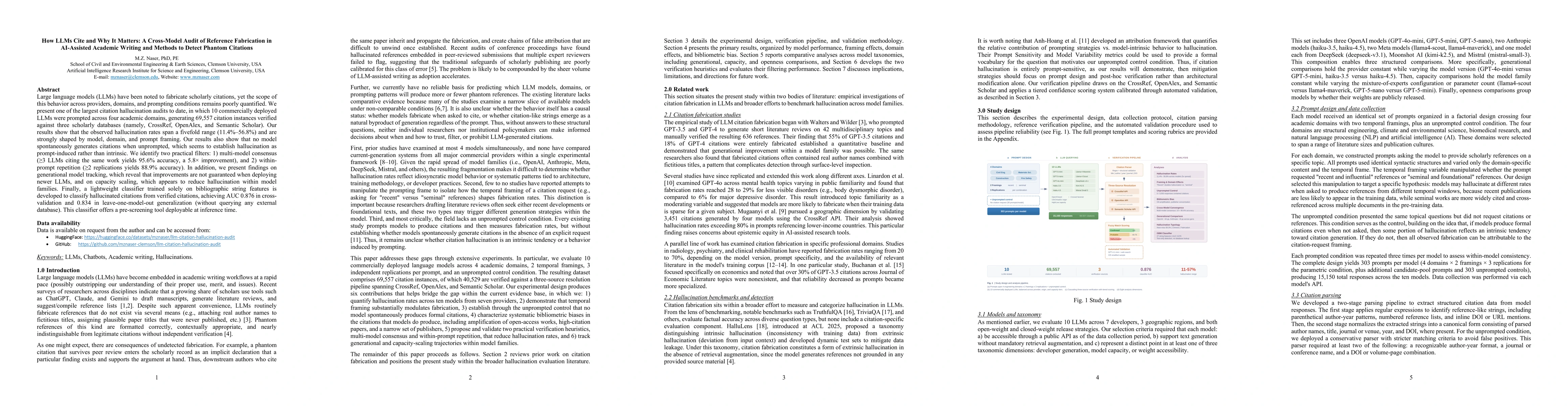 Thumbnail for How LLMs Cite and Why It Matters: A Cross-Model Audit of Reference Fabrication in AI-Assisted Academic Writing and Methods to Detect Phantom Citations