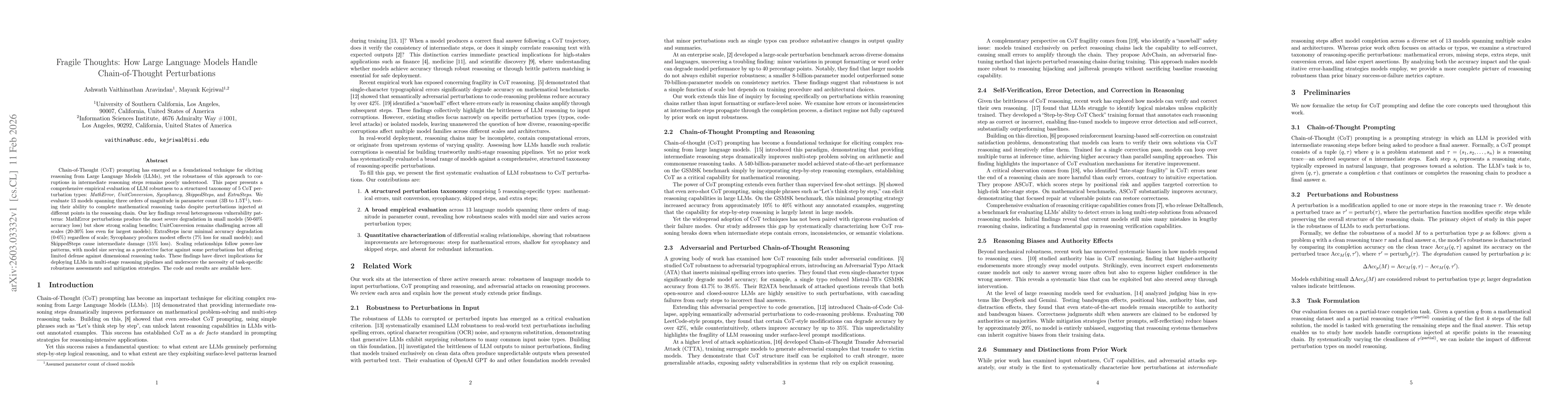 Thumbnail for Fragile Thoughts: How Large Language Models Handle Chain-of-Thought Perturbations
